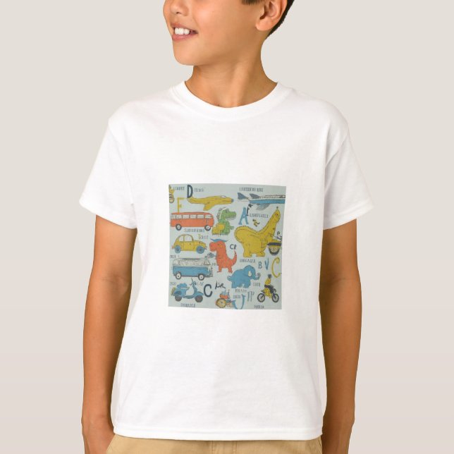 Camiseta "Alphabet Adventure: Vehículos de A a Z" (Anverso)