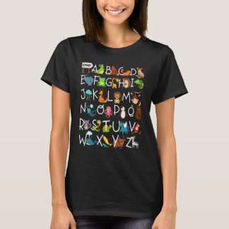 Camiseta Alphabet Animal Abcs Learning  Kids Begin Learn