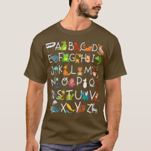 Camiseta Alphabet Animal ABCs LearningKids Begin Learn Gift