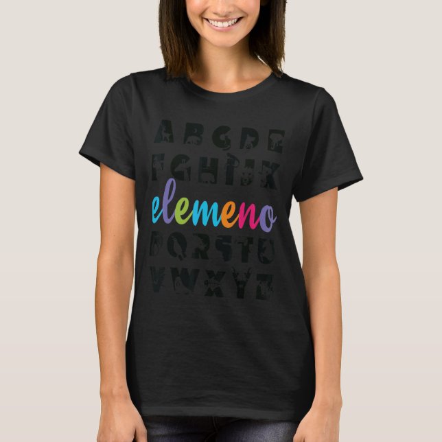Camiseta Alphabet Animals ABC Elemeno Preescolar Kindergart (Anverso)