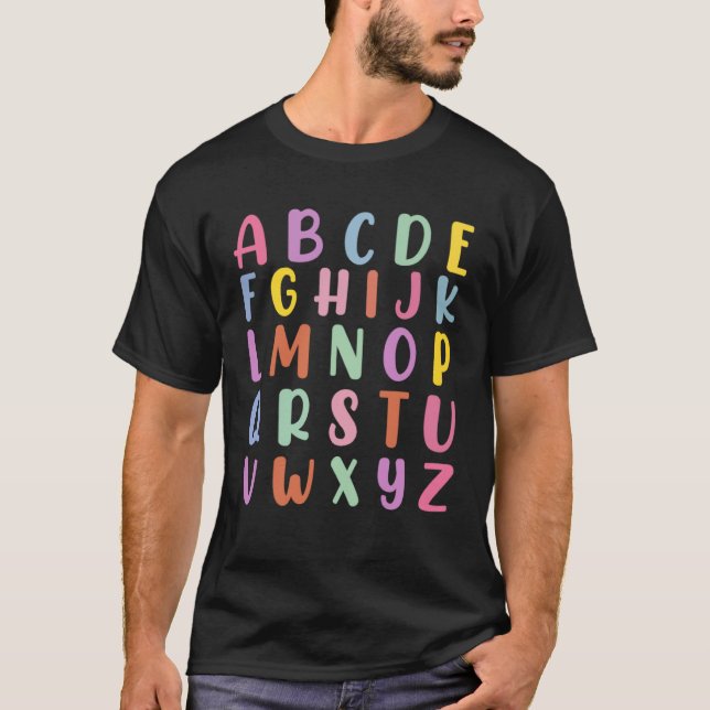 Camiseta Alphabet Back To School Pre K Kindergarten Teacher (Anverso)