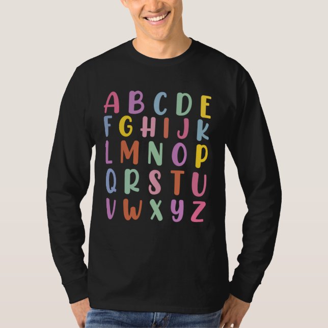 Camiseta Alphabet Back To School Pre K Kindergarten Teacher (Anverso)