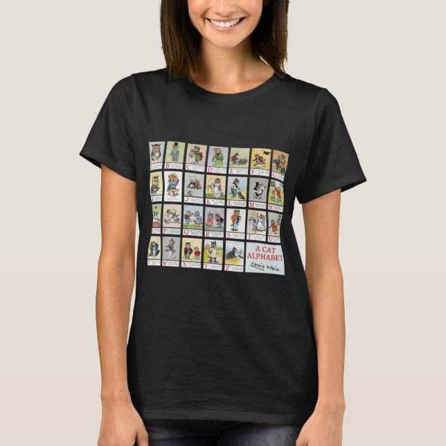Camiseta Alphabet Cat, Louis Wain (Anverso)