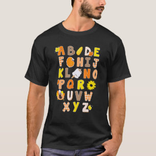 Camiseta Alphabet Funny Turkey Thankding Costume Prescho