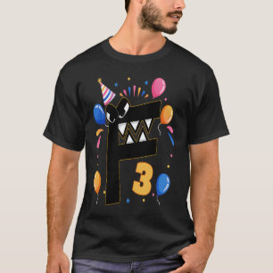Camiseta Alphabet Lore de 3 años de vida de niños