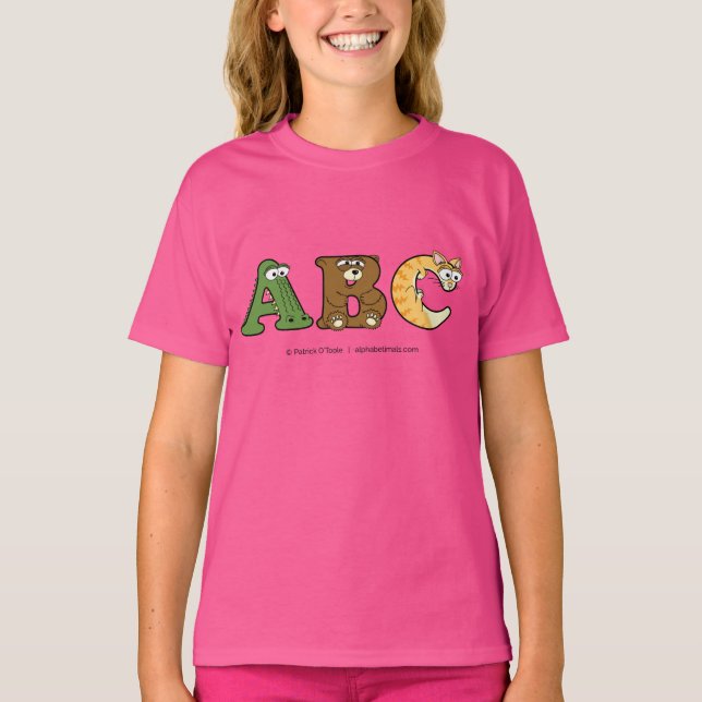 Camiseta Alphabetimals Chica-camiseta personalizada (Anverso)