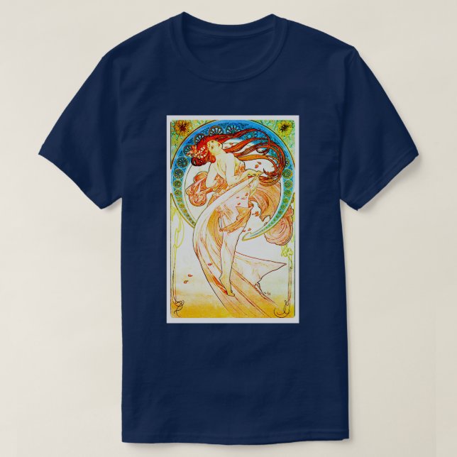 Camiseta Alphonse Mucha Art Nouveau (Diseño del anverso)