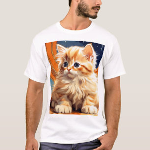 Camiseta Alphonse Mucha Art Nouveau Naranja Cat