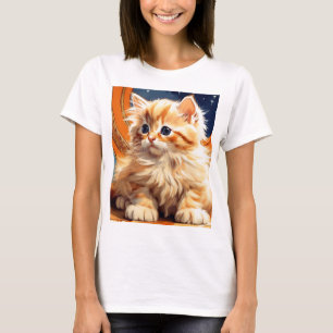 Camiseta Alphonse Mucha Art Nouveau Naranja Cat