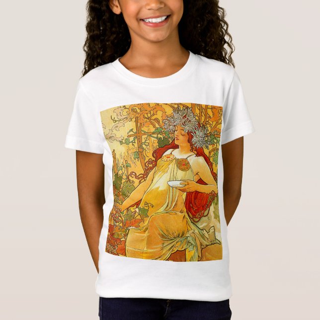 Camiseta Alphonse Mucha Art Nouveau Otoño (Anverso)