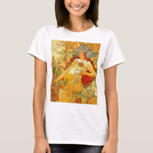 Camiseta Alphonse Mucha Art Nouveau Otoño