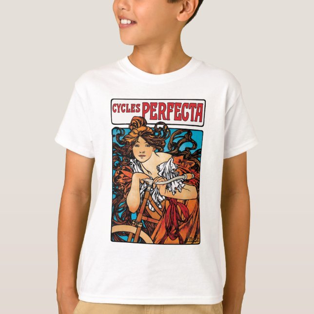 Camiseta Alphonse Mucha - Ciclos Perfecta Retro Art Nouveau (Anverso)