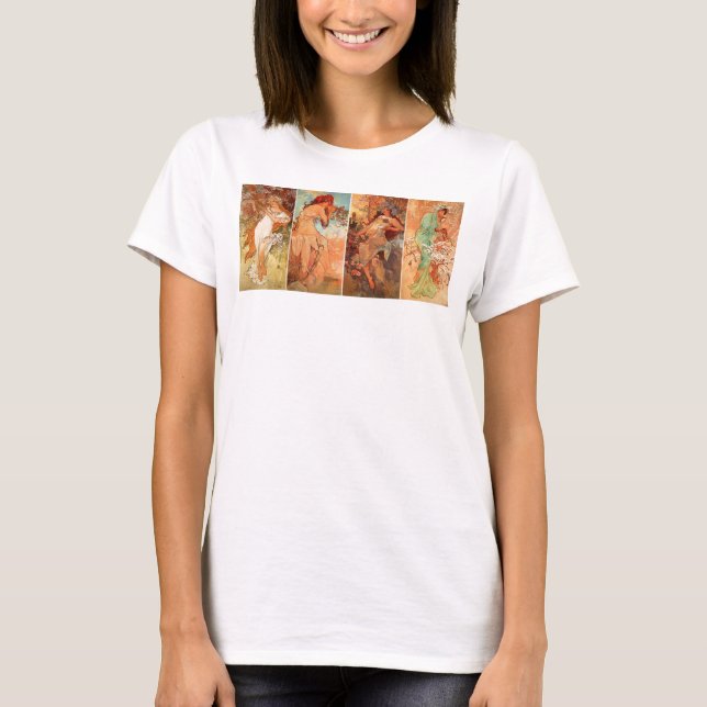 Camiseta Alphonse Mucha, Cuatro Estaciones (Anverso)