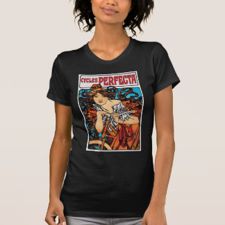 Camiseta Alphonse Mucha - Cycles Perfecta Arte Nuevo Retro