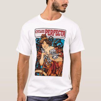 Camiseta Alphonse Mucha - Cycles Perfecta Arte Retro Nouvea