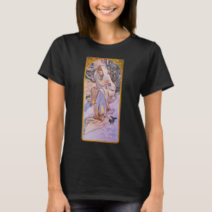Camiseta Alphonse Mucha Estación Invernal, Arte Nouveau Ant
