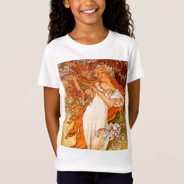 Camiseta Alphonse Mucha modernidad primavera (Anverso)
