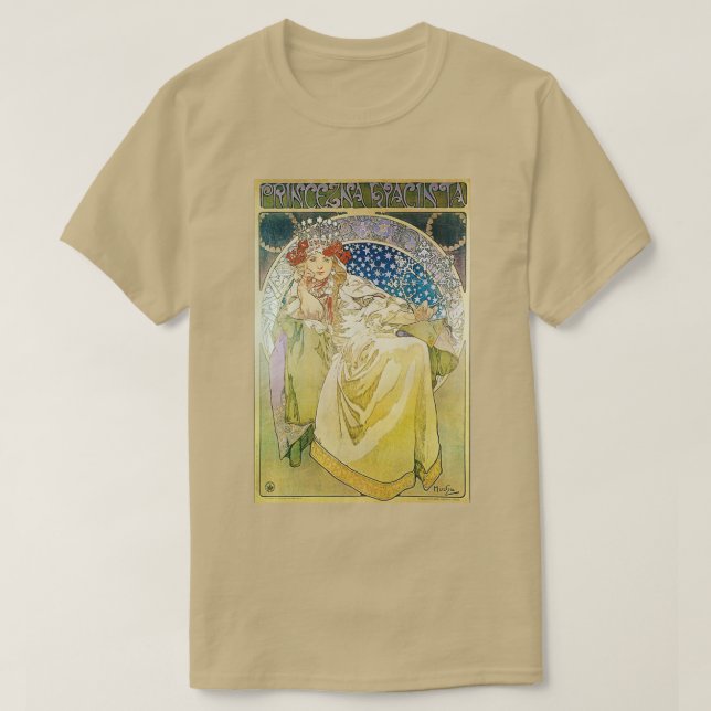 Camiseta Alphonse Mucha Princezna Hyacinta (Diseño del anverso)
