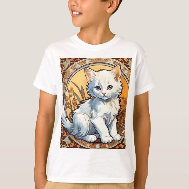 Camiseta Alphonse Mucha Style Cat (Anverso)