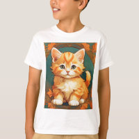 Alphonse Mucha Style Naranja Cat