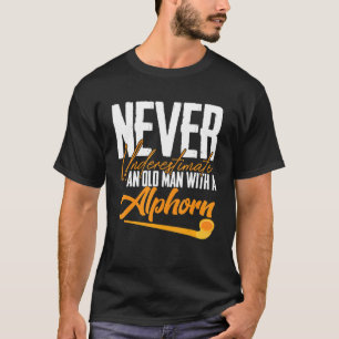 Camiseta Alphorn Old Man Instrumento de música Suiza Alpes