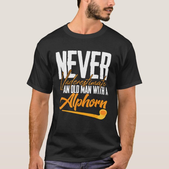 Camiseta Alphorn Old Man Instrumento de música Suiza Alpes (Anverso)