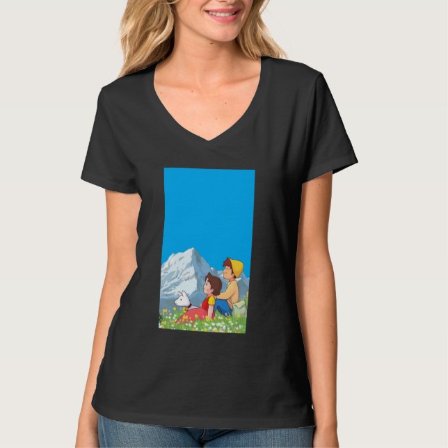 Camiseta Alpine Girl and Peter Japanese 80s Retro Anime Man (Anverso)