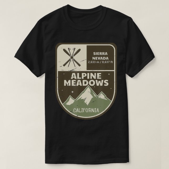 Camiseta Alpine Meadows California Vintage (Diseño del anverso)