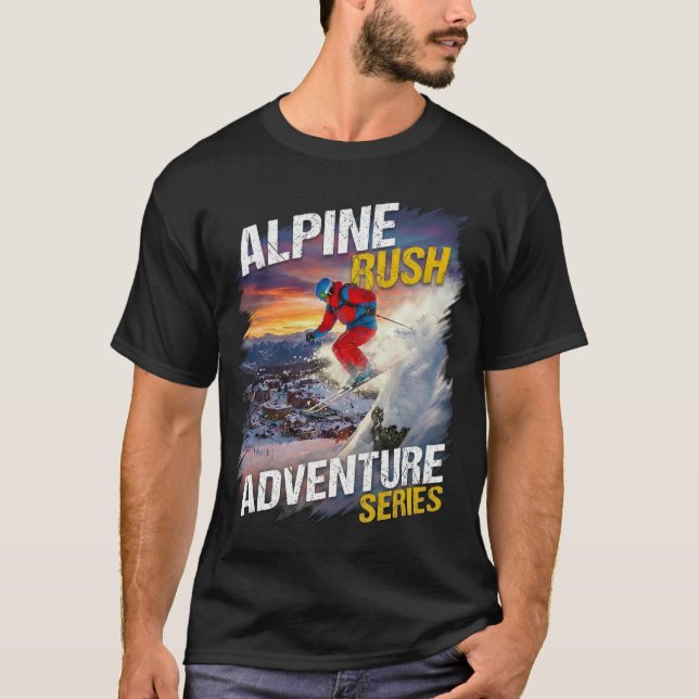 Camiseta Alpine Rush – Extreme Ski Adventure Mountain  (Anverso)