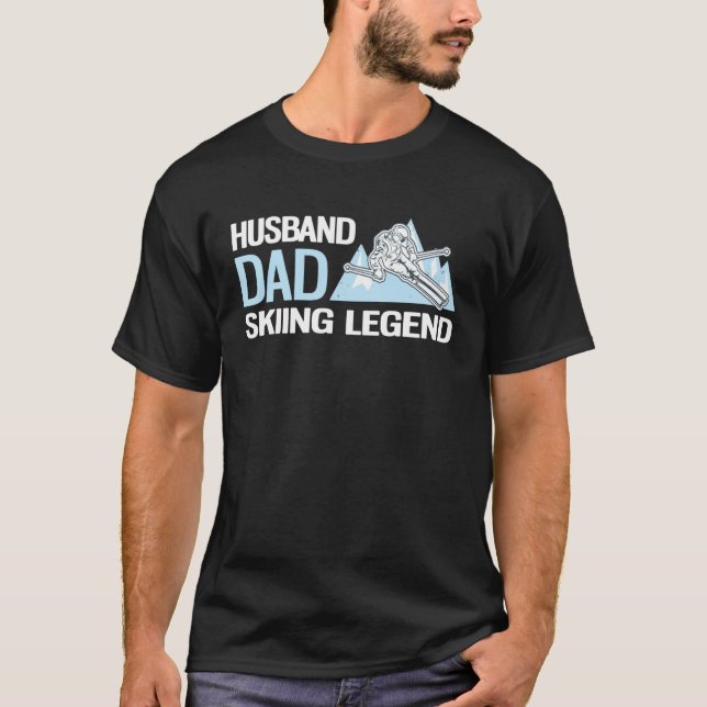 Camiseta Alpine Skiing Husband Dad Skiing Legend (Anverso)