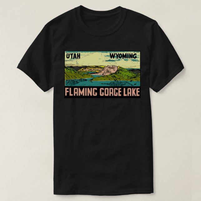 Camiseta Alquiler de viaje en el lago de Gorge Flaming Utah (Diseño del anverso)