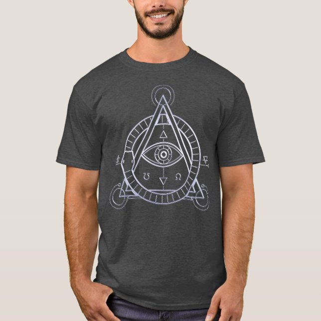 Camiseta Alquimia de geometría sagrada Símbolos antiguos (Anverso)