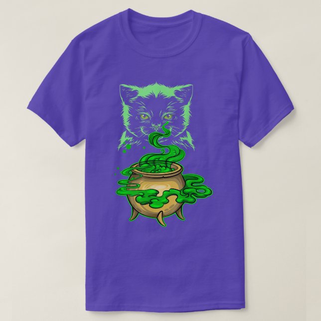 Camiseta Alquimia de la bruja del gato mágico  (Diseño del anverso)