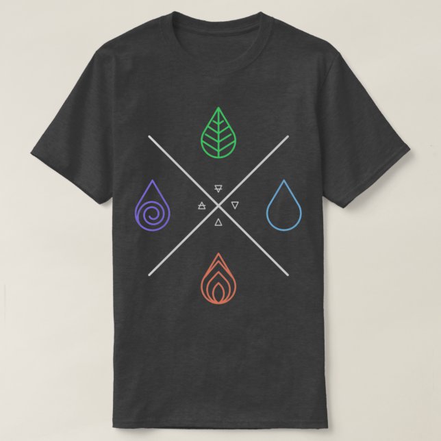 Camiseta Alquimia Los 4 Elementos (Diseño del anverso)