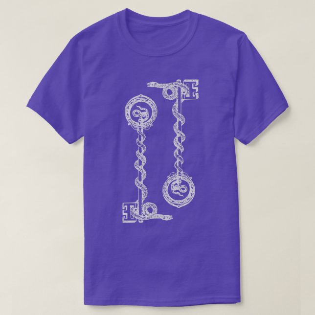 Camiseta Alquimia oculta de las teclas dobles de serpiente (Diseño del anverso)