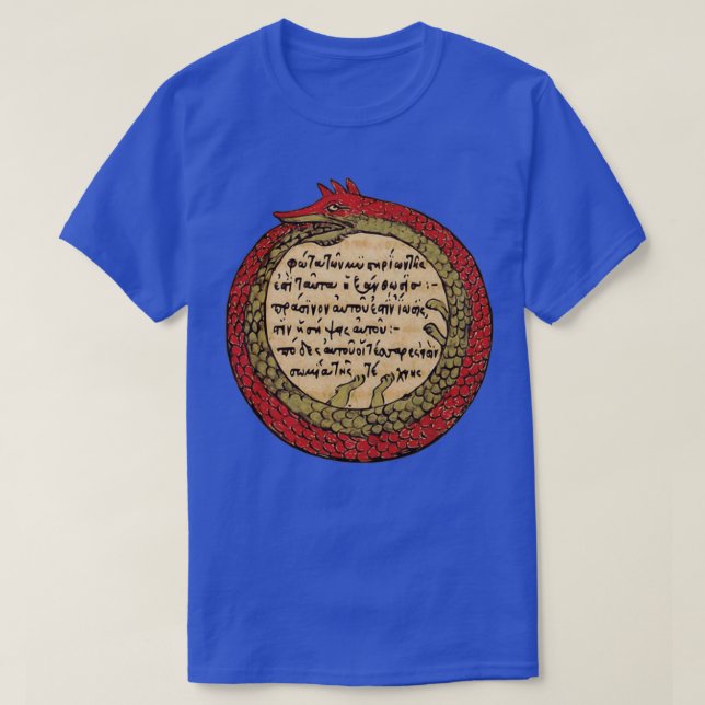 Camiseta Alquimia oculta de serpiente Ouroboros Dragon Medi (Diseño del anverso)