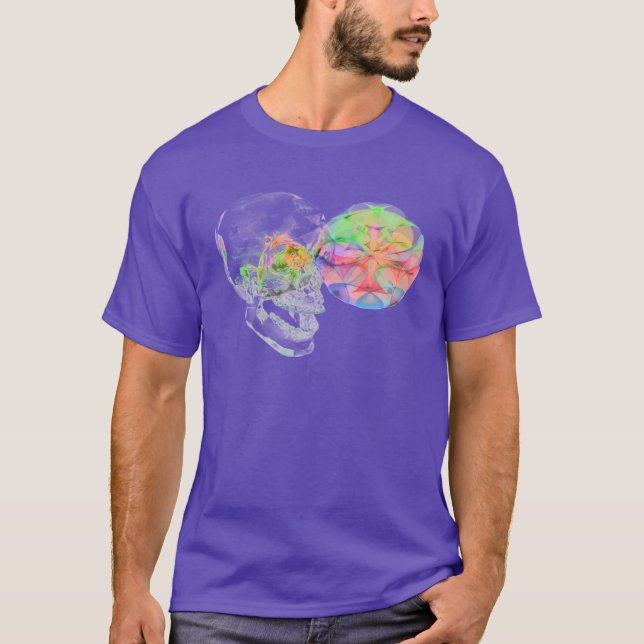 Camiseta Alquimia pineal del DMT del cráneo cristalino (Anverso)