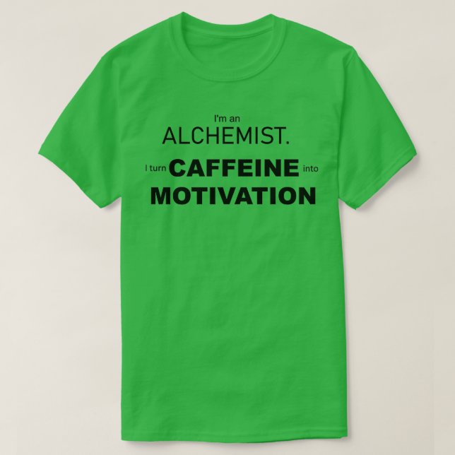Camiseta Alquimista de cafeína (Diseño del anverso)