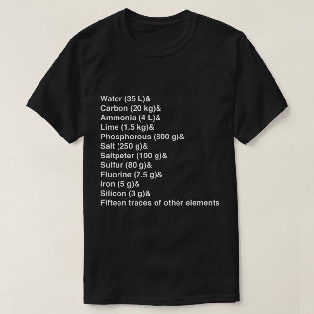Camiseta Alquimista De Combustible- Ingredientes Para Un Hu (Diseño del anverso)