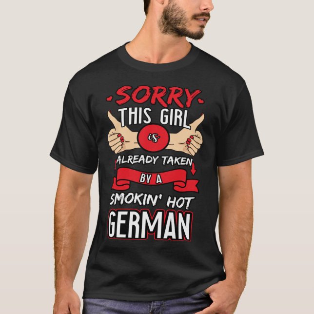 Camiseta Already Taken Hot German Thumbs Up Red Nails Girl (Anverso)