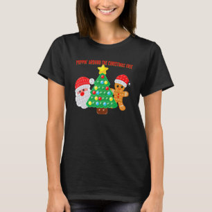 Camiseta Alrededor del árbol de Navidad, Santa Claus se ace