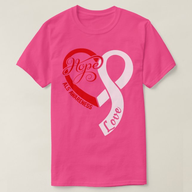 Camiseta ALS Awareness Hopar Love Heart Ribbon Happy Valent (Diseño del anverso)
