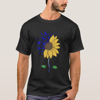 Camiseta Als Awareness Mes Sunflower Blue Ribbon Family S