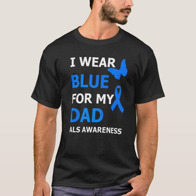 Camiseta Als Conciencia Que Uso Azul Para Mi Cinta De Papá (Anverso)