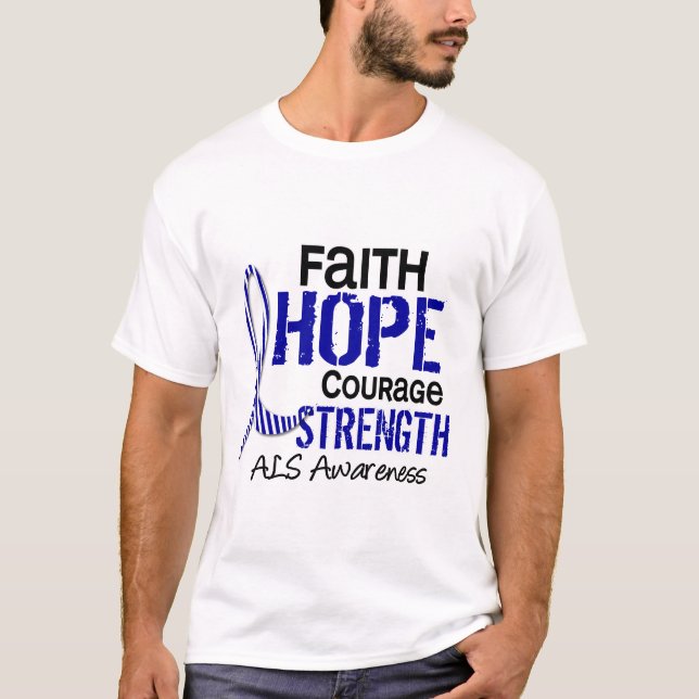 CAMISETA ALS DEL VALOR DE LA ESPERANZA DE LA FE (Anverso)
