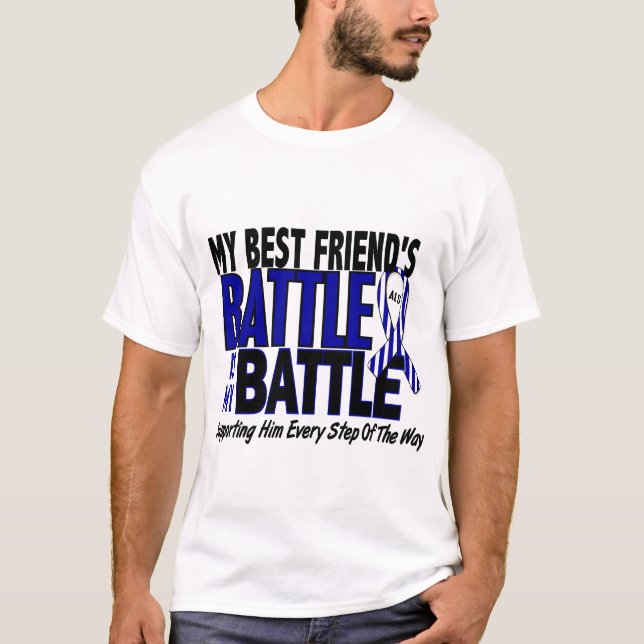 Camiseta ALS mi batalla demasiado 1 mejor amigo (varón) (Anverso)