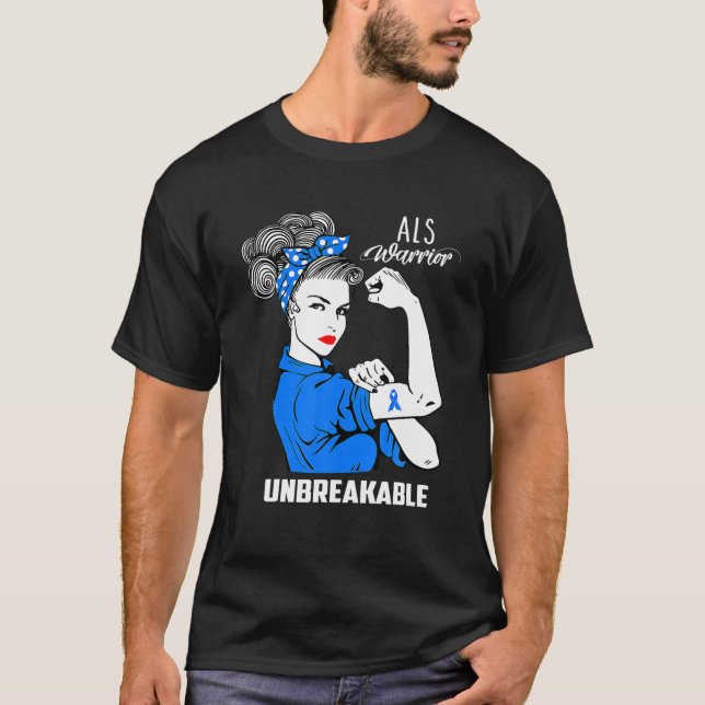 Camiseta ALS Warrior Unbreakable ALS Awareness Gift (Anverso)