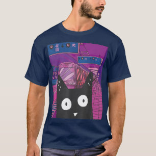 Camiseta Alt Estético De La Ciudad Japonesa Cute Anime Kitt