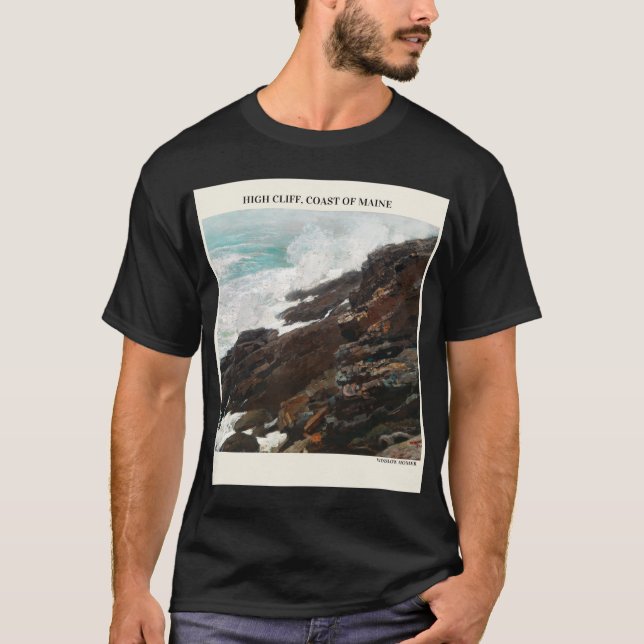 Camiseta Alta Costa Cliff De Maine Por Winslow Homer Abstra (Anverso)