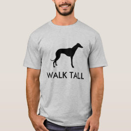 Camiseta alta de la silueta del galgo del paseo